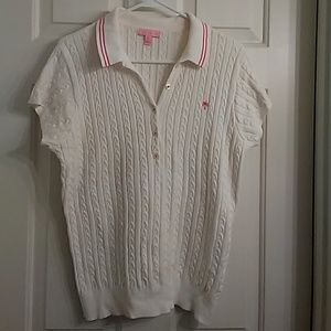 Lilly Pulitzer sweater, like new, white with pink